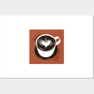 Heart latte art Posters and Art